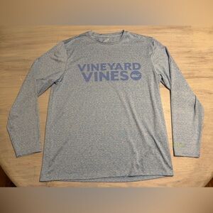 Vineyard Vines Heathered Blue Long Sleeve Tee